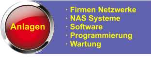 Anlagen  Firmen Netzwerke  NAS Systeme  Software  Programmierung  Wartung